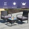 3 Pieces Patio Wicker Rattan Furniture Set with Cushion for Lawn Backyard